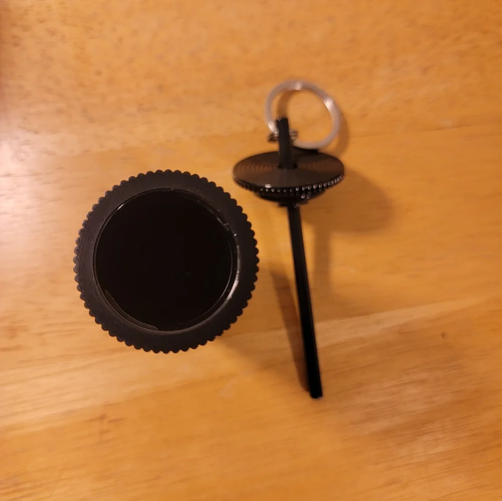 STARBUCKS 2024 Jet Black‎ Pleated Metallic Cold Cup Keychain